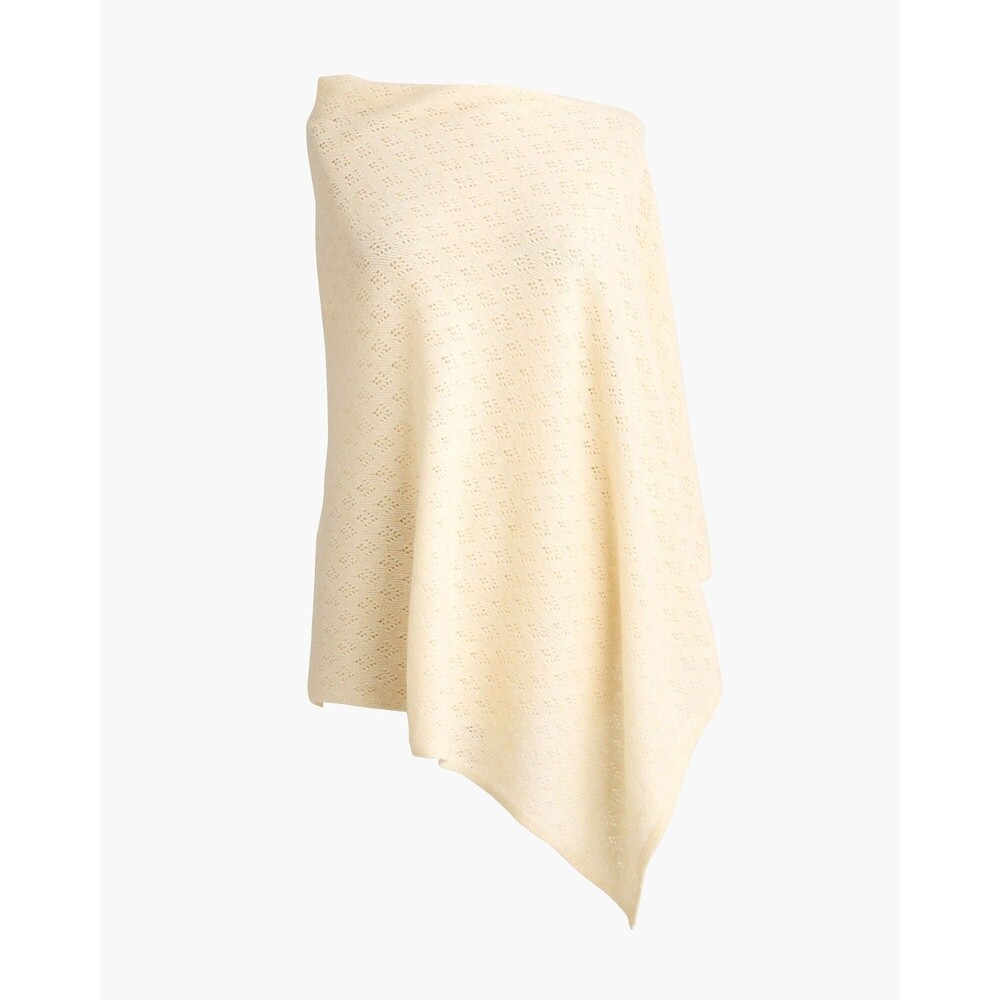 J Crew Pointelle Poncho Womens One Size Ivory Lightweight Pullover CQ873 NWT